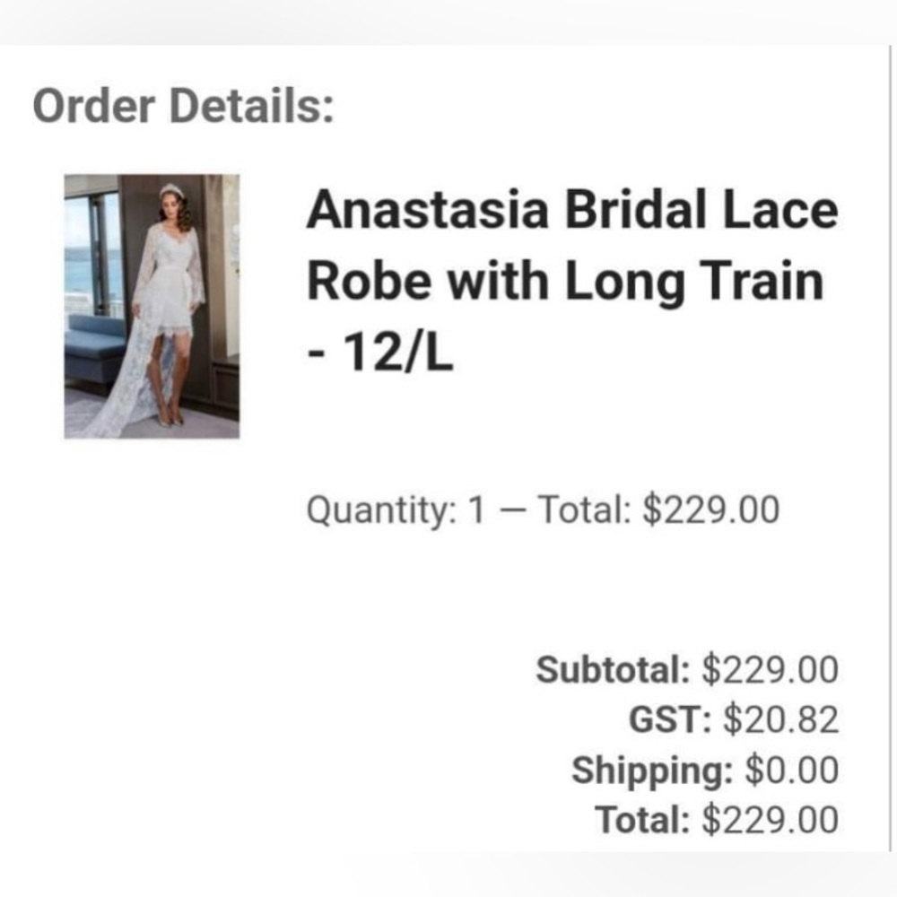 Size 12 ANASTASIA BRIDAL LACE ROBE WITH LONG TRAIN - NEVER WORN - Picture 17 of 17